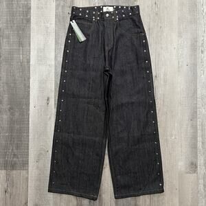 NWT Scuffers Jeans Rodeo Dark Denim Extra Baggy Riveted Raw Wide Leg Fit 31x30